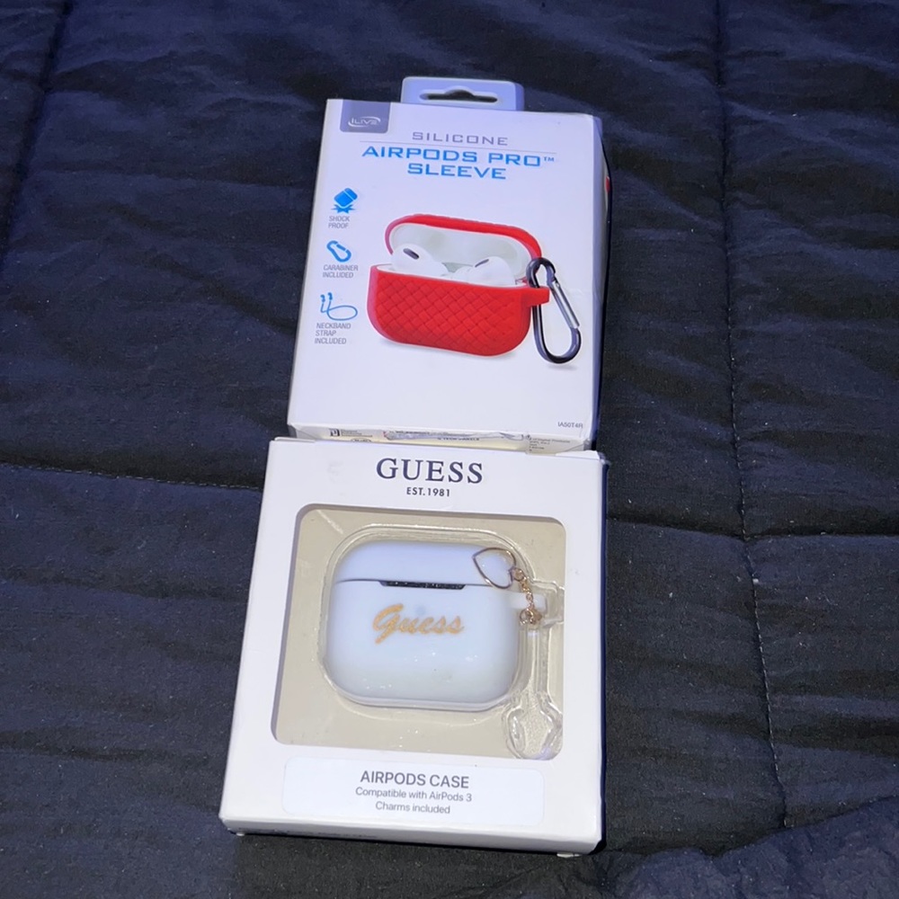 Brand new air pods pro sleeve and guess air pods case compatible with AirPods G3
